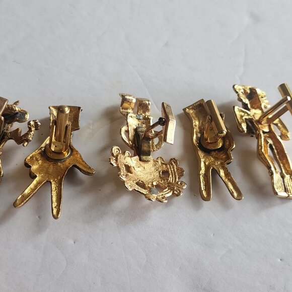 Alva Studios Museum Replicas  Gold-brass tone Several Maya Cufflinks Figures - Picture 4 of 9